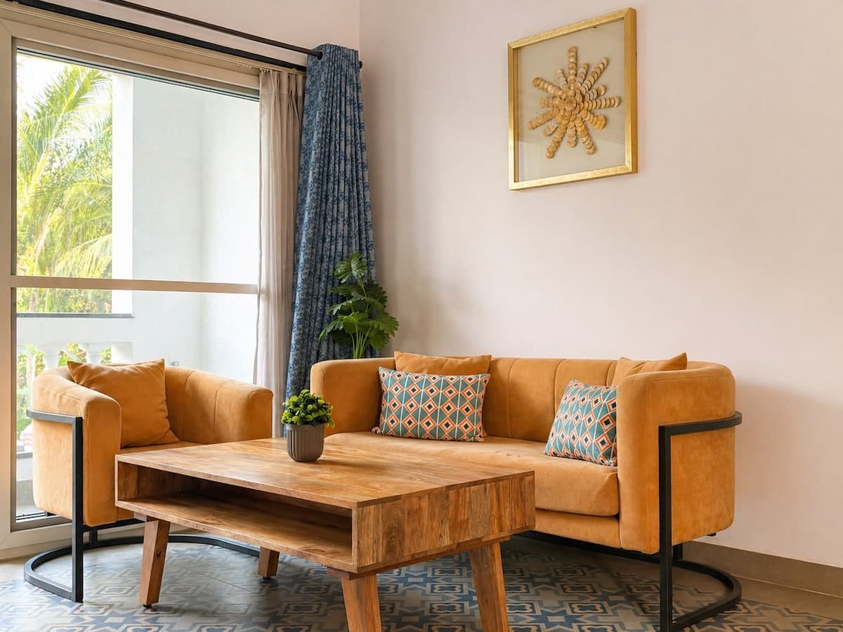 ARA - A - 101 · Spacious 2BHK nr Bawri, Avos Kitchen with Pool 101 - Main view